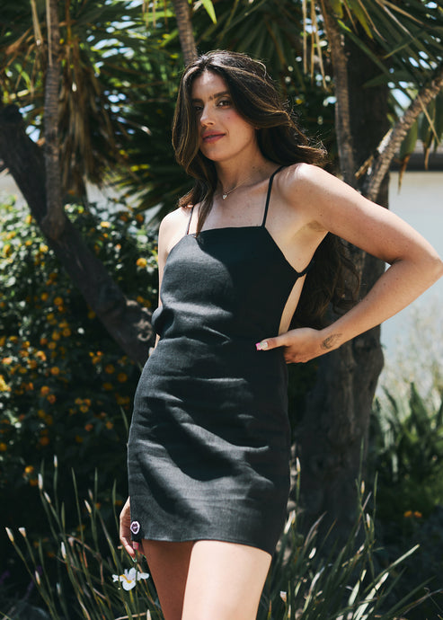 Linen Open Back Dress
